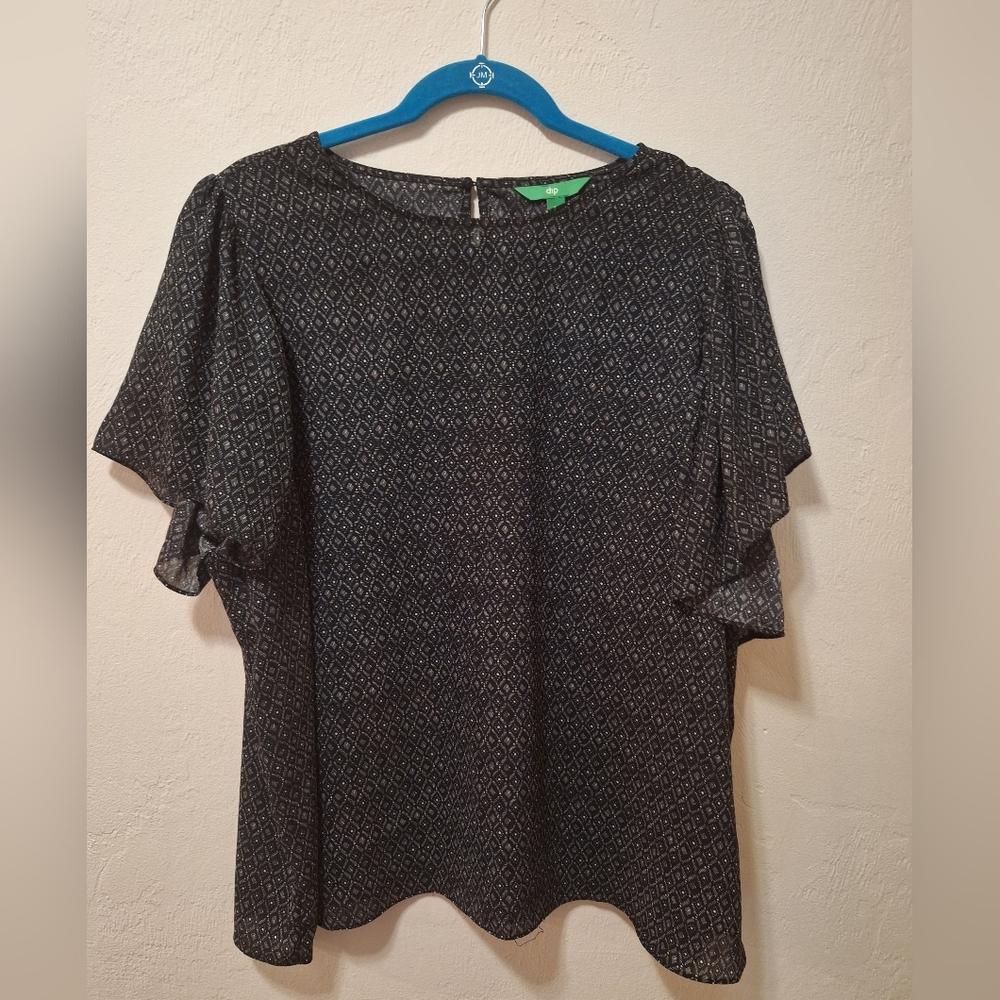 Elegant Black Patterned Women's Top